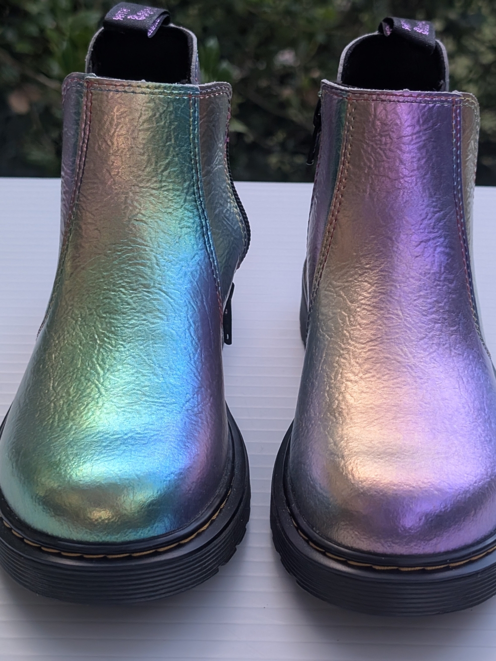 Dr. Martens Kids Iridescent Rainbow Chelsea Boots